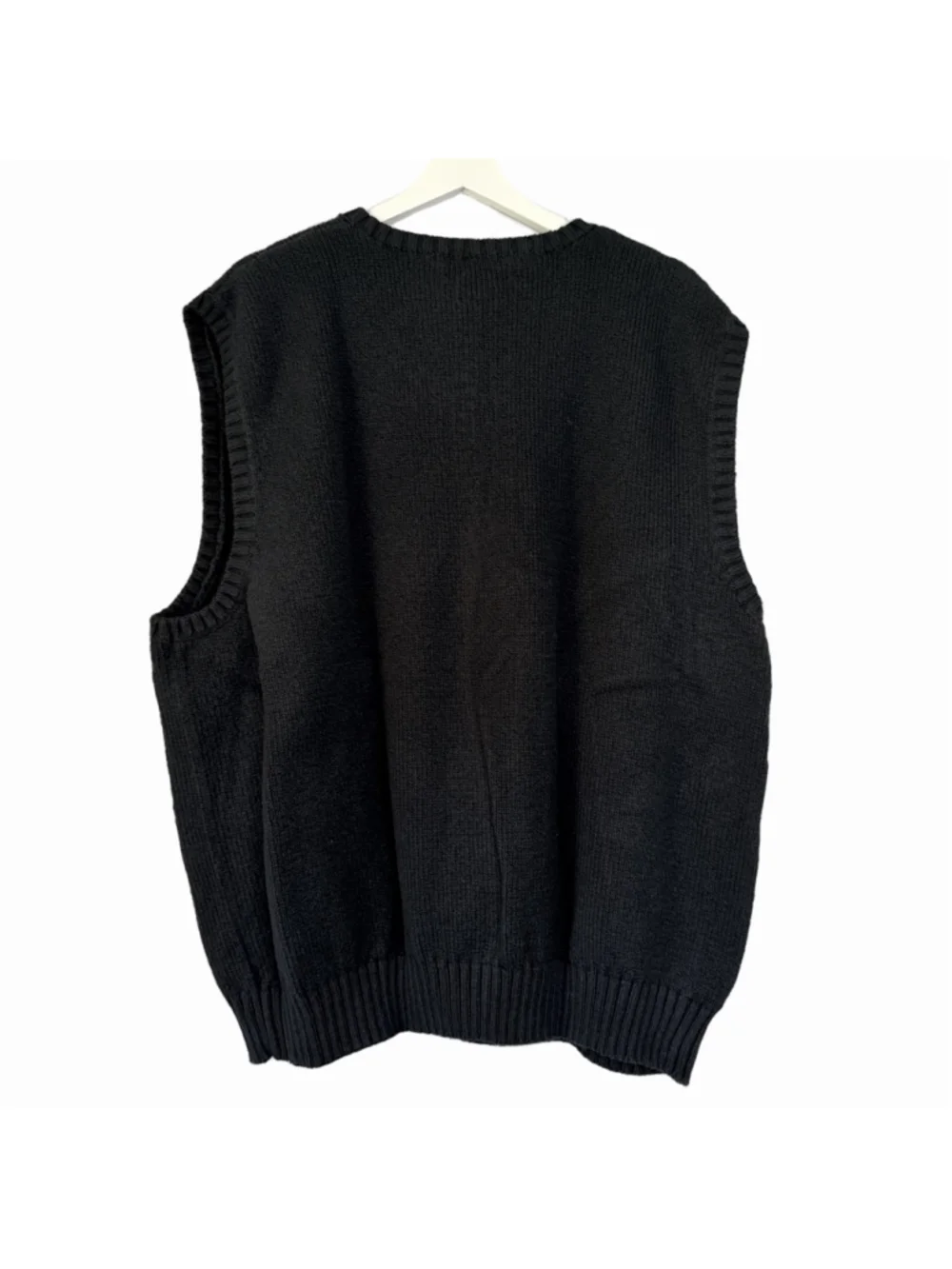 Polo by Ralph Lauren V-Neck Cotton Knit Sweater Men's 3XL Black Heritage Preppy